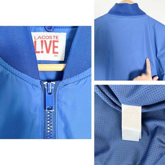 Lacoste Live Retro Y2K Style Zip-Up Sports Track Jacket- Blue, Men's Large - Picture 8 of 10